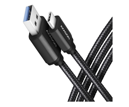 Kabel AXAGON BUCM3-AM15AB Kabel USB-C - USB-A, 1.5m, USB 3.2 Gen 1 3A, ALU, oplot, czarny